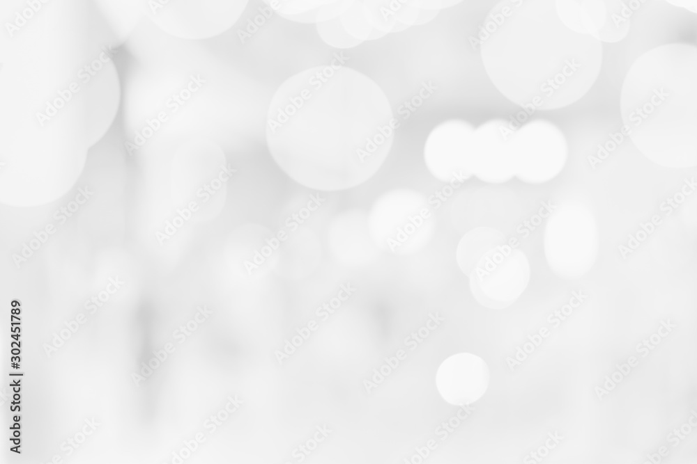 Leinwandbilder white blurred abstract bokeh background with circles background template for a holiday card with bri