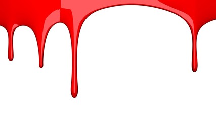 Red liquid on white background.3D render illustration.
