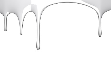 White liquid on white background.3D render illustration.