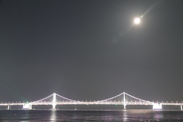 night bridge in busan, korea