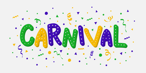 Fototapeta premium Carnival Party - colorful banner with confetti. Vector