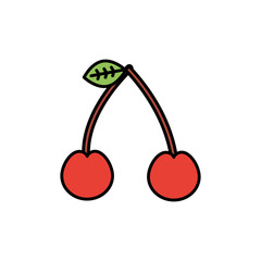 Isolated cherry icon fill design