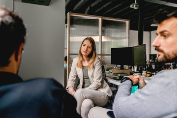 Young people working at office