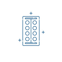 Isolated medical pills icon line design