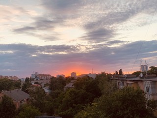 Obraz premium sunset over city
