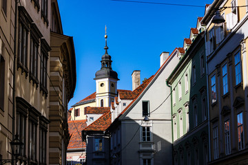 Obraz premium Street view of Graz city in sunny day, Graz, Styria, Austria