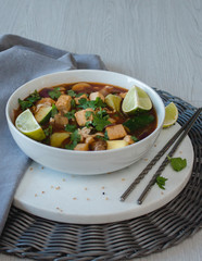 Homemade Ramen Soup with Tofu