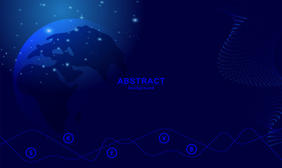 global financial space background with graph and icon money vector design template