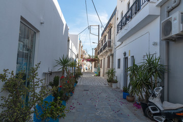 Fototapeta na wymiar Kardamena city street in Kos island, Greece.