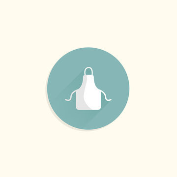 recommend clip art: Kitchen apron protective garment flat vector icon for apps and websites