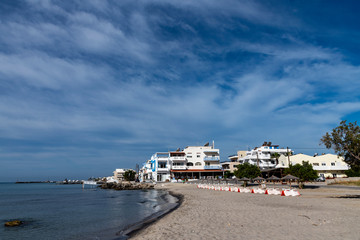 Kardamena city beach in Kos island, Greece.