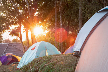 tent camp in scenic area