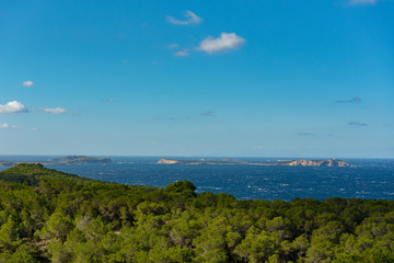 Fototapeta na wymiar Panoramic view of the city of Sant Antoni de Portmany in Ibiza, Spain
