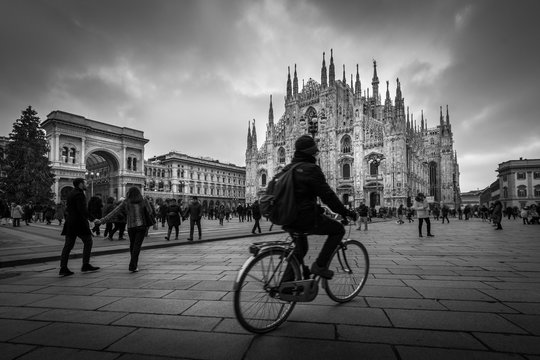 Fototapeta Milan Italy - black and white image