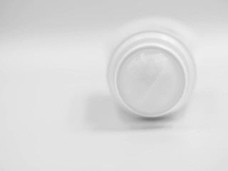 Closeup of Roll-on deodorant with gray background in the bathroom.