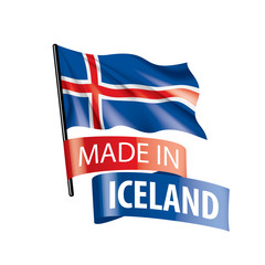 Iceland flag, vector illustration on a white background