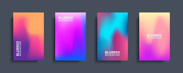 Deurstickers Blurred backgrounds set with modern abstract blurred color gradient patterns. Templates collection for brochures, posters, banners, flyers and cards. Vector illustration. © FineVector