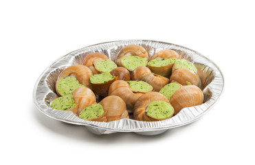 stuffed snails isolated