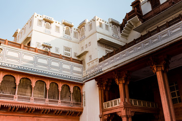 Fototapeta premium The architectural view of historical monuments at bikaner city which early used by the kings