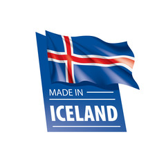 Fototapeta na wymiar Iceland flag, vector illustration on a white background