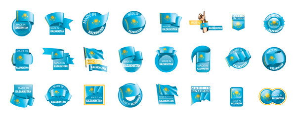 Kazakhstan flag, vector illustration on a white background
