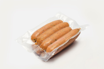 Vacuum packed pork sausage ready to eat