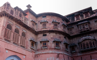 The architectural view of historical monuments at bikaner city which early used by the kings