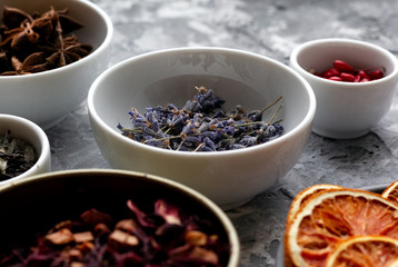 still life with dried herbs