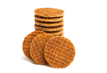 dutch caramel waffles isolated