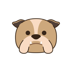 cute little dog bulldog head fill style icon