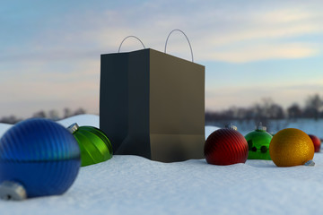Holiday Shopping, Black Friday, Christmas Concept - Outdoors