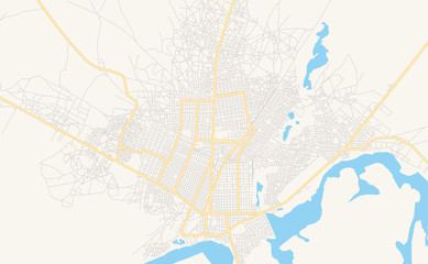 Printable street map of Kaolack, Senegal