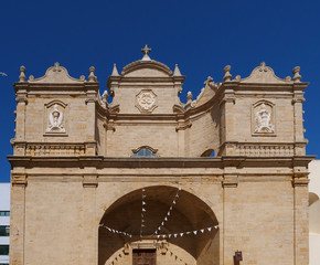 Church San Francesco d’Assisi in the picturesque old town of Gallipoli, a beautiful travel destination in Puglia, Italy