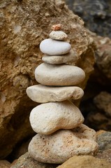 Fototapeta na wymiar a pyramid of stones set in balance