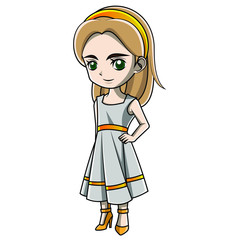 cartoon girl wearing Greek costume