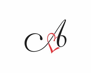 Letter A With Heart Logo Icon 003