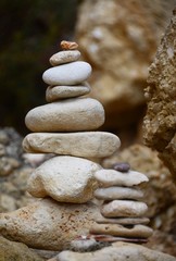 Fototapeta na wymiar stacked stones in zen mode