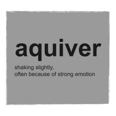 Aquiver Meaning Quivering, trembling. Print Design with English word with powerful meaning for Casual Round neck Shirts.