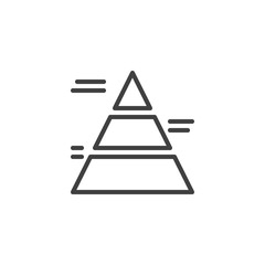 Financial pyramid line icon. linear style sign for mobile concept and web design. Pyramid chart bars outline vector icon. Business development symbol, logo illustration. Vector graphics
