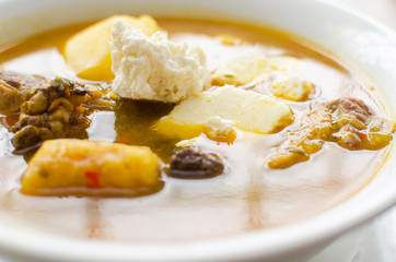 chicken, potato, yucca and vegetable soup