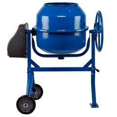 Blue concrete mixer isolated on whitebackground