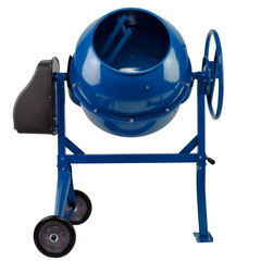 Blue concrete mixer isolated on whitebackground