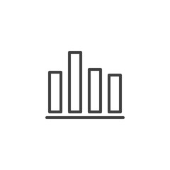 Bar chart diagram line icon. linear style sign for mobile concept and web design. Business graph statistic outline vector icon. Symbol, logo illustration. Vector graphics