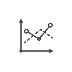 Diagram graph line icon. Analyzing chart linear style sign for mobile concept and web design. Statistics infographic outline vector icon. Symbol, logo illustration. Vector graphics