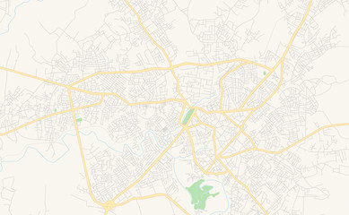 Printable street map of Osogbo, Nigeria