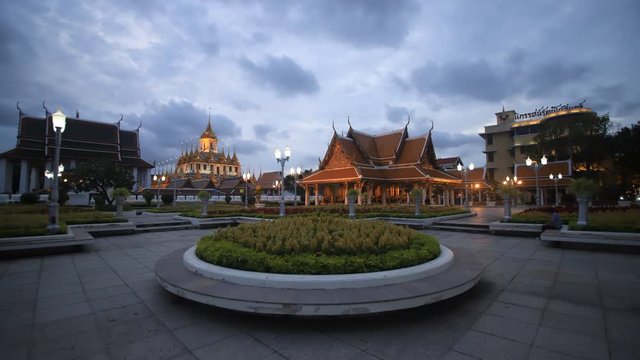Famous temple Loha prasat (metallic castle) of Ratchanadda Temple in Bangkok, Thailand