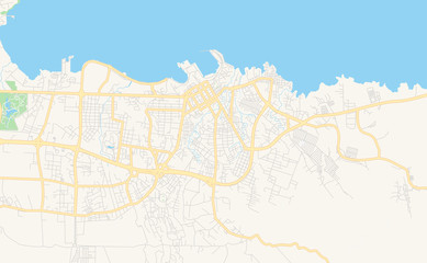 Printable street map of Malabo, Equatorial Guinea