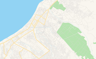 Printable street map of Benguela, Angola