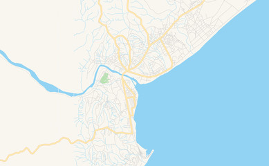 Printable street map of Kalemie, DR Congo