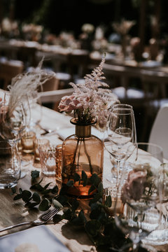wedding reception banquet table decoration